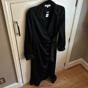 New with tags, large Loft silk midi dress